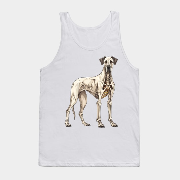 Skeleton Great Dane Dog Tank Top by Chromatic Fusion Studio